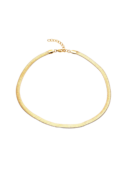 “Minimalist snake chain necklace in 18K gold plating”