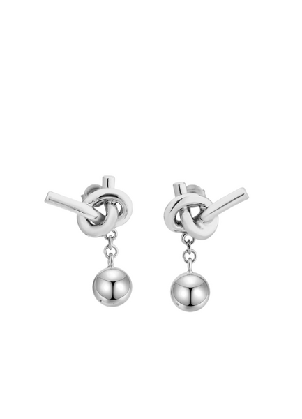 Sophie Spiral Sphere Silver Plated Earrings – Minimalist Women’s Jewelry Hong Kong