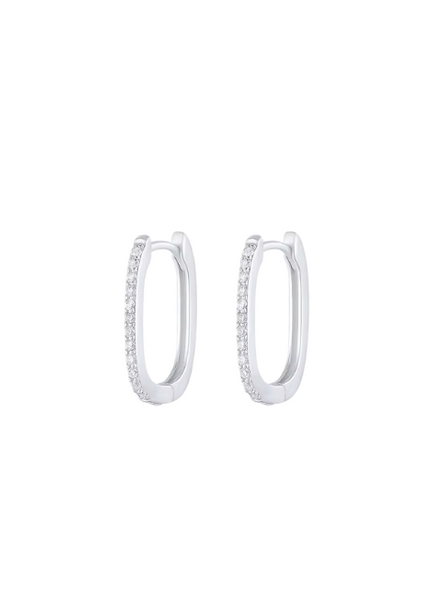 Square Zirconia Huggie Earrings – 925 Sterling Silver – Minimalist Women’s Jewelry Hong Kong