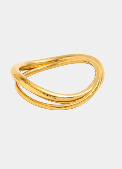 gold ring hong kong, stacking ring hk, 18k gold plated ring, minimalist gold ring for her, double band ring hk