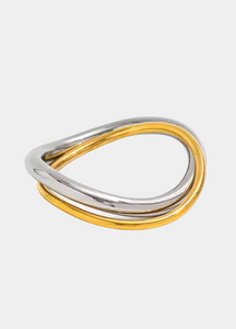 two tone ring hong kong, stacking ring hk, gold and silver ring, minimalist jewelry for women, double band ring hk