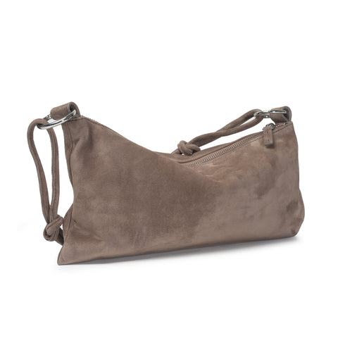 Evening Bag | Knotted Handle | Taupe | Suede