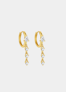 Tassel Dangle Huggie Earrings – 18K Gold Plated 925 Sterling Silver Fringe Earrings for Women in Hong Kong