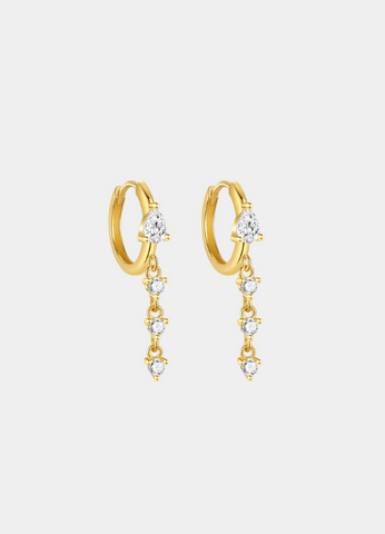 Tassel Dangle Huggie Earrings – 18K Gold Plated 925 Sterling Silver Fringe Earrings for Women in Hong Kong