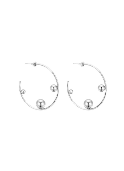 Terra Silver Plated Stainless Steel Hoop Earrings – Minimalist Women’s Jewelry Hong Kong
