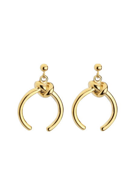 The Knot Earrings – Elegant 18K Gold Plated Dangle Jewelry for Women in Hong Kong