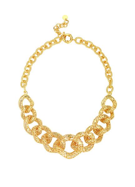 Maya Hollow Necklace – 18K Gold Plated Modern Statement Pendant for Women in Hong Kong