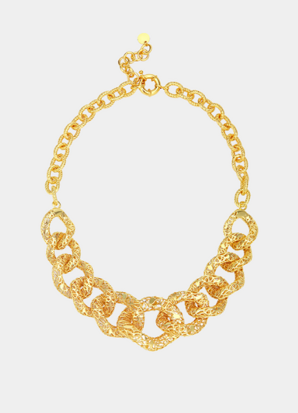 Maya Hollow Necklace – 18K Gold Plated Modern Statement Pendant for Women in Hong Kong