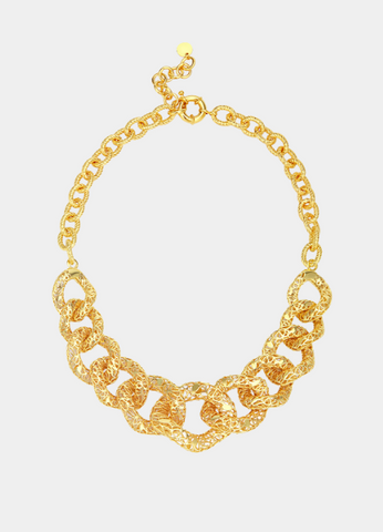 Maya Hollow Necklace – 18K Gold Plated Modern Statement Pendant for Women in Hong Kong