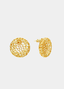 Veda Mini Hollow Earrings – 18K Gold Plated Minimalist Hoops for Women in Hong Kong