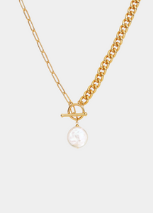 Pearl Necklace & Bracelet in One – 18K Gold Plated Stainless Steel | Convertible Jewelry for Women in Hong Kong