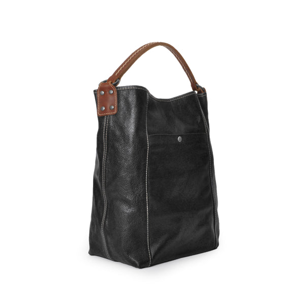 Bucket Bag | Black | Grained Leather