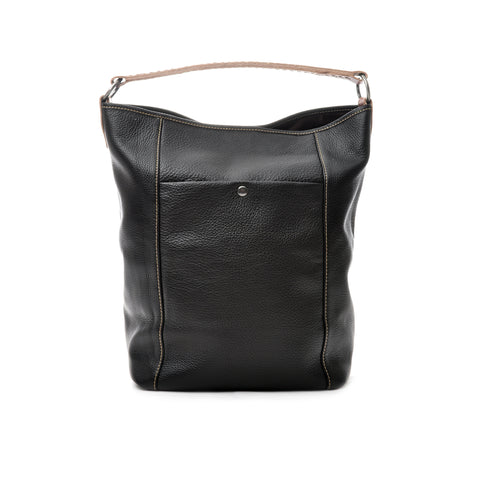 Bucket Bag | Black | Grained Leather