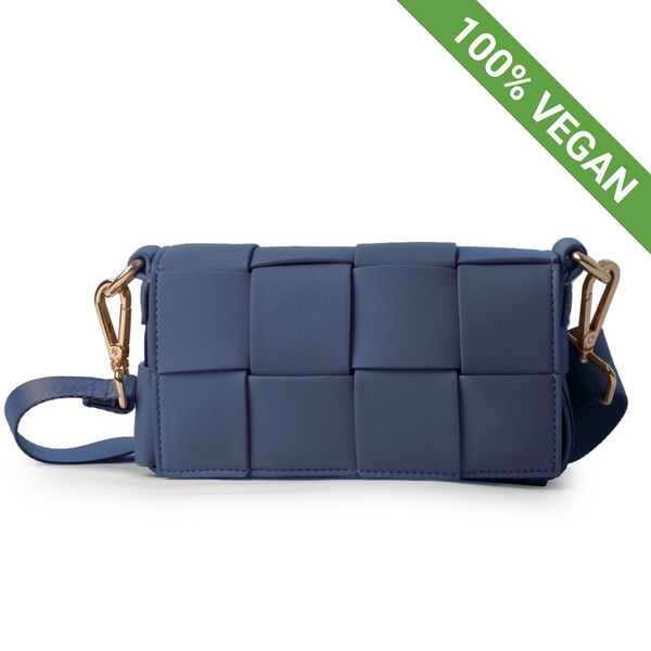 Blue 6-in-1 Braided Vegan Waist and Shoulder Bag for Women Hong Kong
