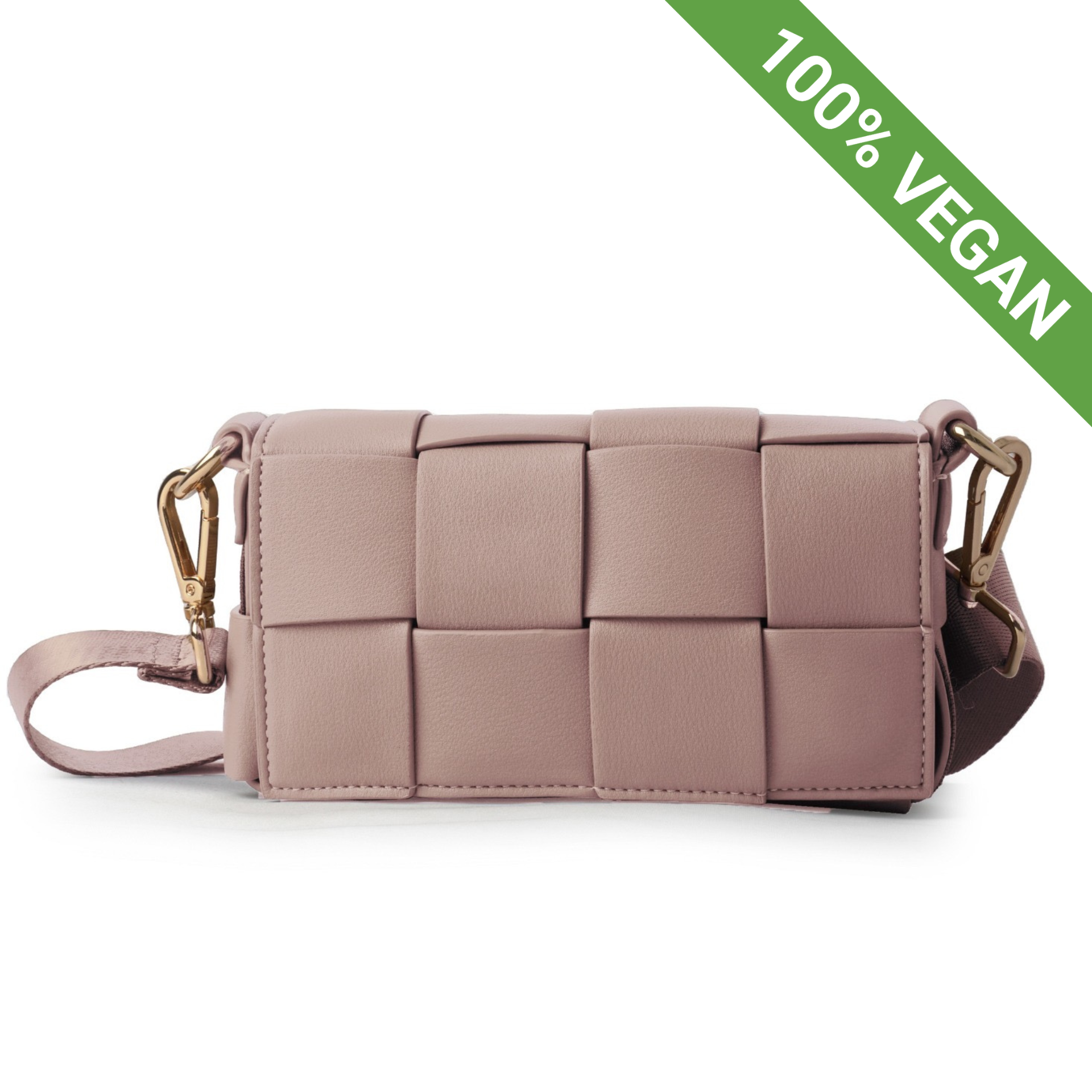 Dusty Pink 6-in-1 Braided Vegan Leather Waist and Shoulder Bag – Convertible Style for Hong Kong Fashion

