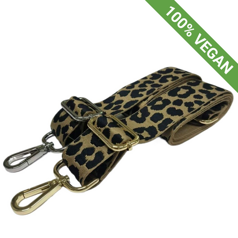 Shoulder Strap | Webbing Leopard | Gold