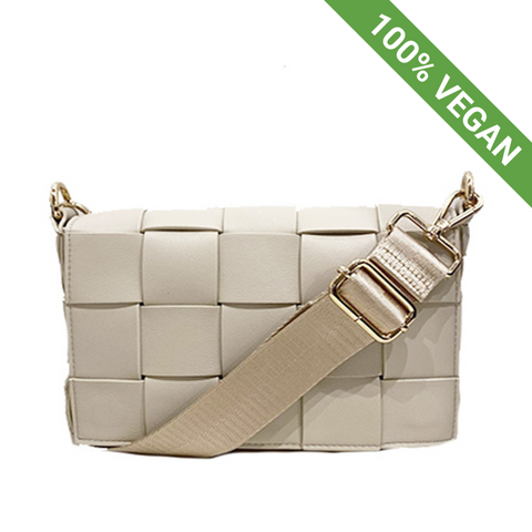 New | Braided Shoulder Bag | Oyster Grey | Vegan