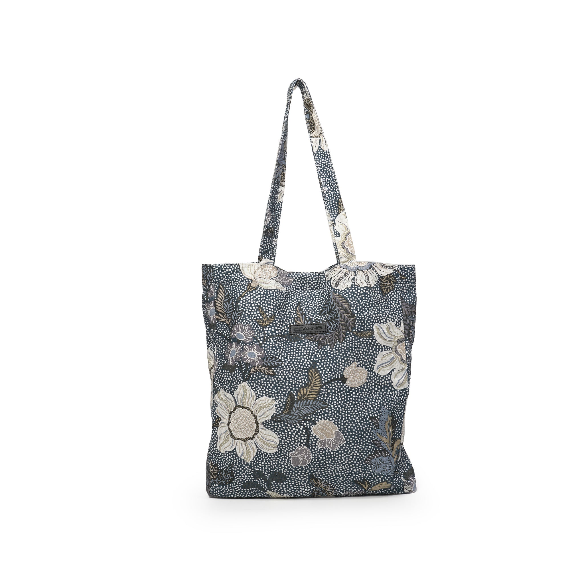 Tote Bag | Flower Linen | Denim Blue