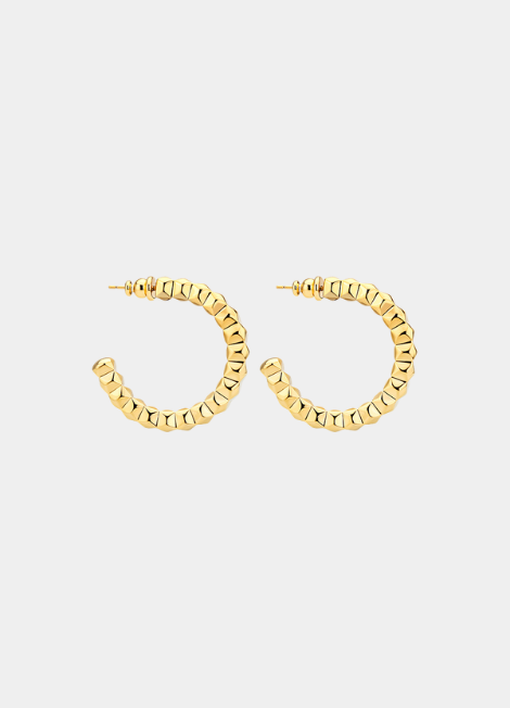 Morphée Hoop Earrings – 18K Gold Plated | Bold Sculptural Hoops for Women in Hong Kong