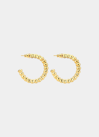 Morphée Hoop Earrings – 18K Gold Plated | Bold Sculptural Hoops for Women in Hong Kong