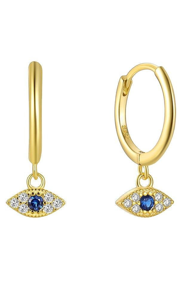 Earrings | Protecting Eye Huggies | Zirconia | 18K Gold Plated 925SS