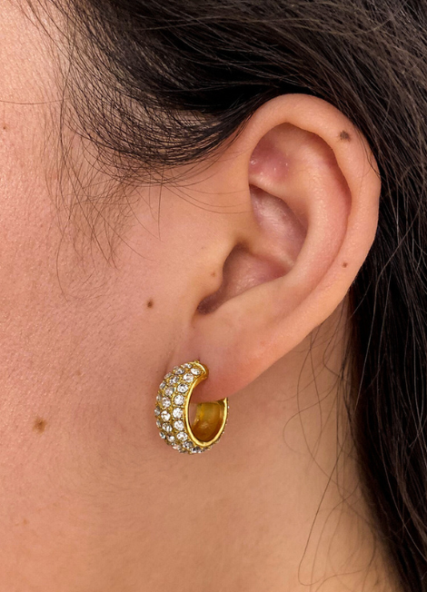 Earrings | Crystal Pavé 1920 | 18K Gold Plated