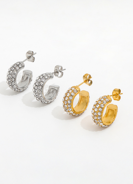 Earrings | Crystal Pavé 1920 | 18K Gold Plated