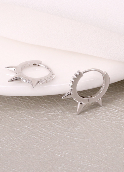 Earrings | Pavé Rivet Huggies Petite | 925 Sterling Silver