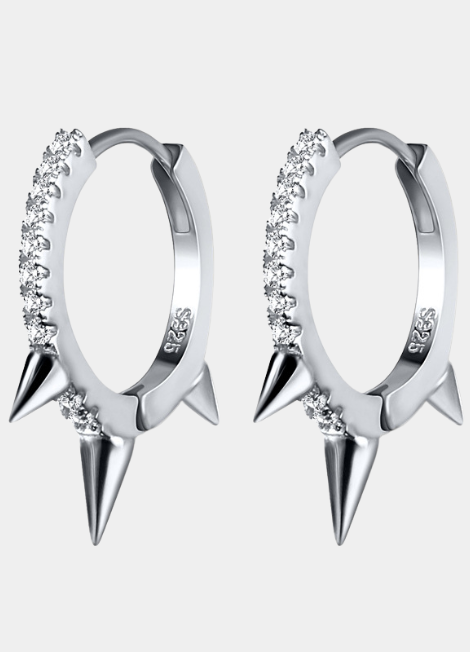 Earrings | Pavé Rivet Huggies Petite | 925 Sterling Silver
