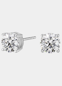 Earrings | Stud Classic Round Cut | Zirconia | 925 Sterling Silver