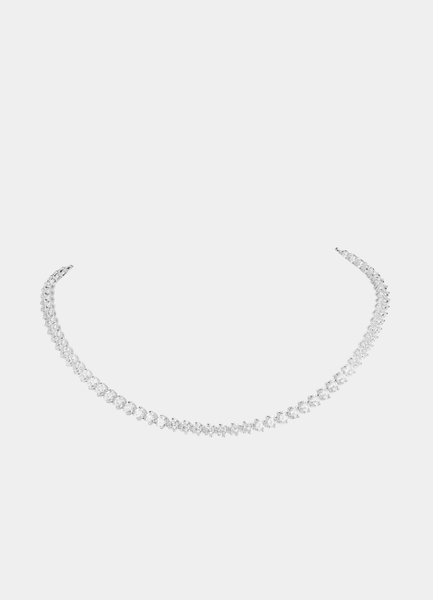 Necklace | Elysian Diagonal Tennis Round Cut 52.44C | Lab Created Zirconia | 925 Sterling Silver