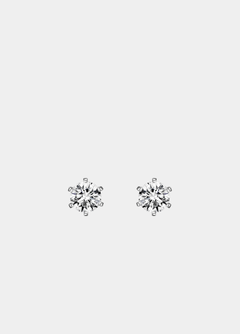 Earrings | Elysian Classic Round Studs | 6 claws | Lab Created Zirconia | 925 Sterling Silver - oak-and-ash-jewellery-925-sterling-silver-lab-created-zirconia-hongkong-stockholm-shop