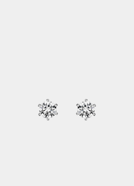 Earrings | Elysian Classic Round Studs | 6 claws | Lab Created Zirconia | 925 Sterling Silver - oak-and-ash-jewellery-925-sterling-silver-lab-created-zirconia-hongkong-stockholm-shop
