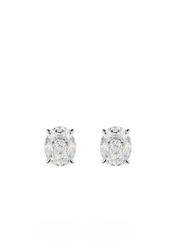 Earrings | Elysian Classic Oval Studs | Lab Created Zirconia | 925 Sterling Silver