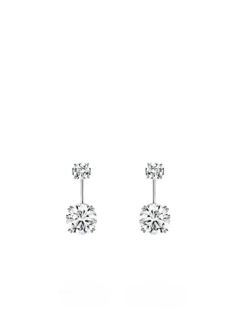 Earrings | Elysian Classic Round Twin Jacket | Lab Created Zirconia | 925 Sterling Silver