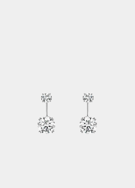 Earrings | Elysian Classic Round Twin Jacket | Lab Created Zirconia | 925 Sterling Silver