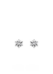 Earrings | Elysian Classic Round Studs | 6 claws | Lab Created Zirconia | 925 Sterling Silver - oak-and-ash-jewellery-925-sterling-silver-lab-created-zirconia-hongkong-stockholm-shop