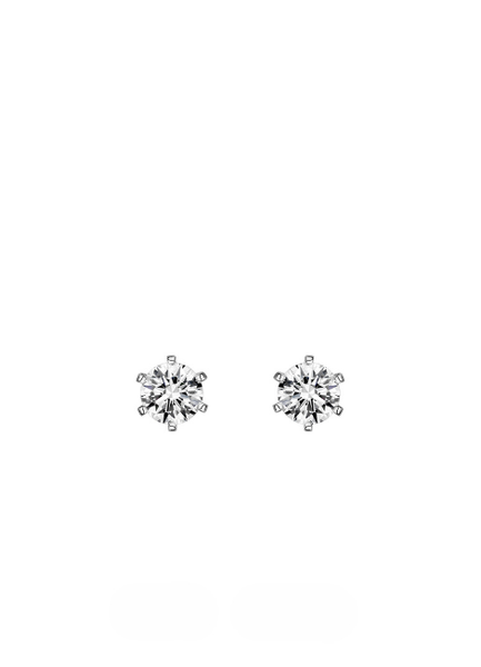 Earrings | Elysian Classic Round Studs | 6 claws | Lab Created Zirconia | 925 Sterling Silver - oak-and-ash-jewellery-925-sterling-silver-lab-created-zirconia-hongkong-stockholm-shop