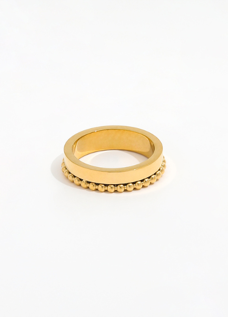 Ring | Bella Beaded Stacking | 18 K Goldplated