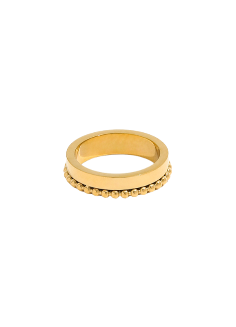 Ring | Bella Beaded Stacking | 18 K Goldplated