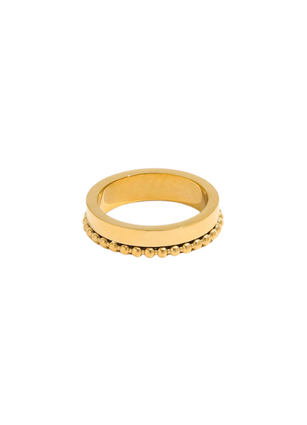 Ring | Bella Beaded Stacking | 18 K Goldplated