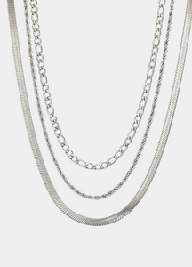 Necklace | Three Layers | Silver Plated
