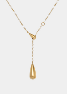Necklace | Double Waterdrop | 18K Gold Plated