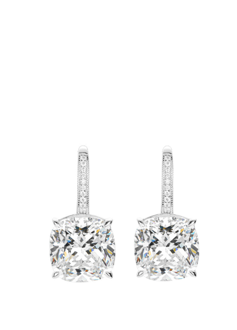 Earrings | Elysian Cocktail Cushion Cut Drop 20 Ct Total | Lab Created Zirconia | 925 Sterling Silver