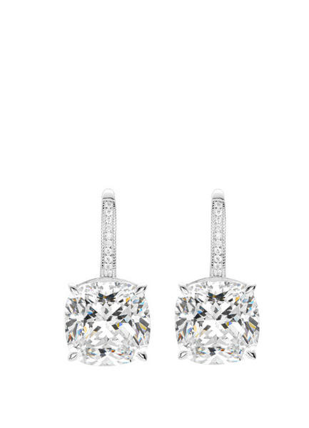 Earrings | Elysian Cocktail Cushion Cut Drop 20 Ct Total | Lab Created Zirconia | 925 Sterling Silver