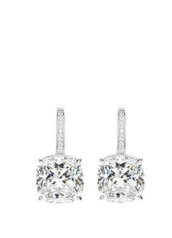 Earrings | Elysian Cocktail Cushion Cut Drop 20 Ct Total | Lab Created Zirconia | 925 Sterling Silver