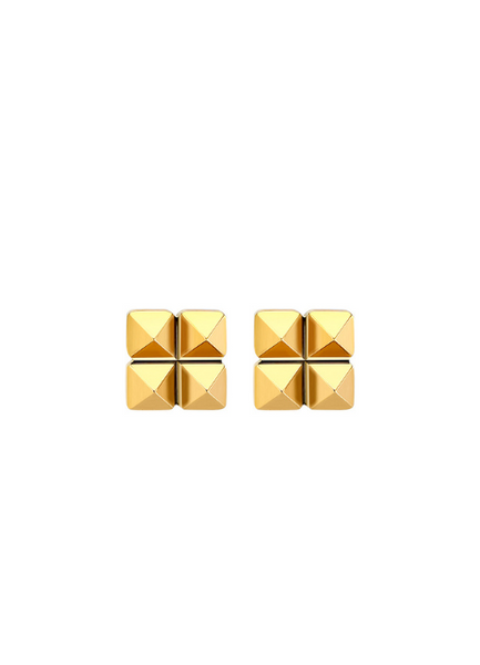Bridget Pyramid Earrings – 18K Gold Plated Geometric Statement Jewelry for Women in Hong Kong