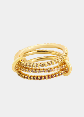 Ring | Allison | Set of 3 | Zirconia Stack | 18K Gold Plated