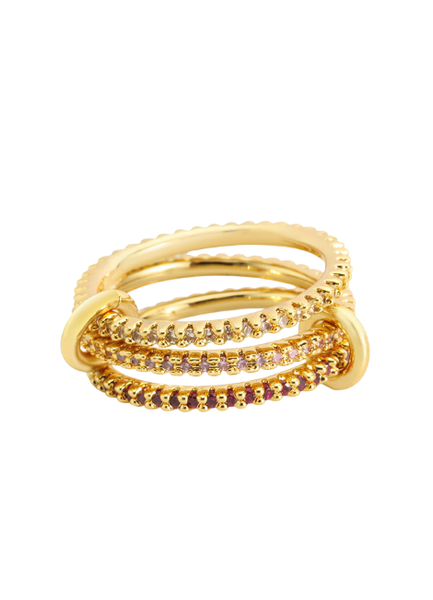 Ring | Allison | Set of 3 | Zirconia Stack | 18K Gold Plated