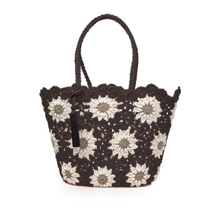 Shopper | Sunflower Basket | Crochet | Brown White